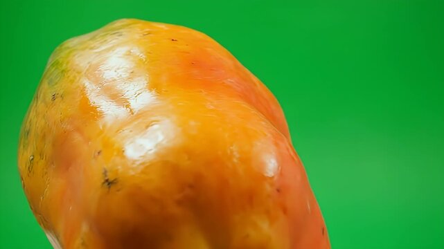 Close Up Fruit Video On Bright Green Background.