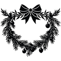 A festive Christmas garland with golden ornaments and pine needles, perfect for holiday decorations and winter themes.