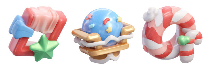 Colorful Festive Icons for Global Celebration and Carnival Illustrations