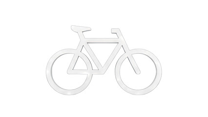 Fototapeta premium White Bicycle Silhouette on White Background