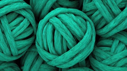 Teal Knotted 3D Spheres Cluster