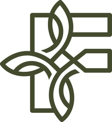 the logo is the monogram F and Fish. Unique and elegant.