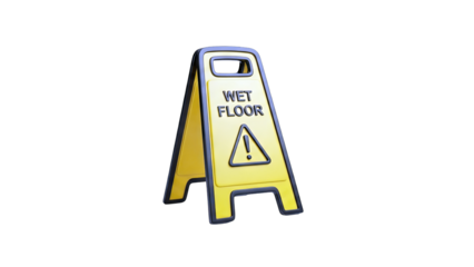Wet Floor Sign Isolated on White Background