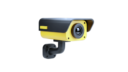 CCTV Camera Monitoring Security System on White Background