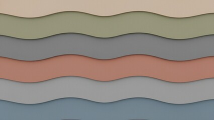 Abstract Minimal Horizontal Wave Background with Five Uniform Matte Color Bands