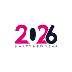 2026 Number Design Set. Happy New Year 2026 Text Logo Design