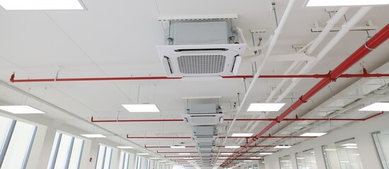 Fire extinguishing system details in the ceiling 