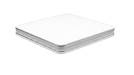 White Table with Silver Trim Isolated on White Background