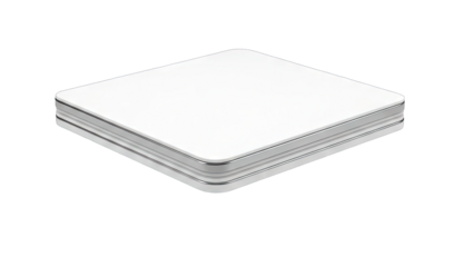 White Table with Silver Trim Isolated on White Background