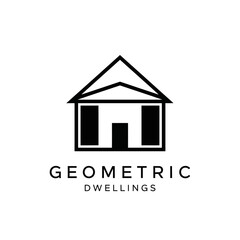 Geometric Dwelling Logo Design for Modern Architecture Company.