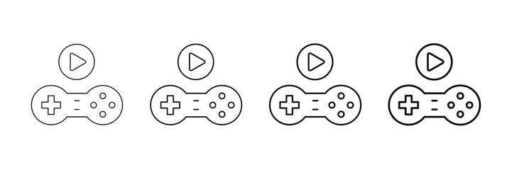 Gamified Icons Vector Set In Different Stroke Line Style