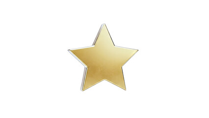 Fototapeta premium Golden Star Isolated on White Background
