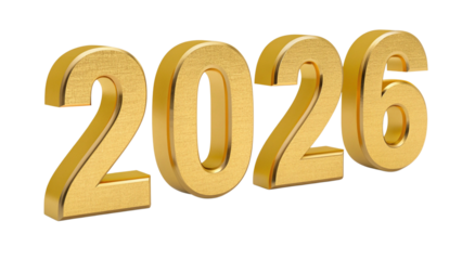 Golden 3 D Number 2026 on Stacked Books numbers 1