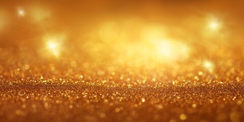 Golden Glitter Bokeh Background