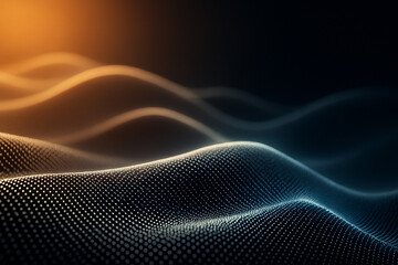 AI generated abstract digital landscape formed by flowing dot waves and soft light gradients conveying data flow precision and futuristic technology ideal for premium tech and corporate backgrounds