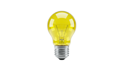 Yellow Light Bulb Isolated on White Background