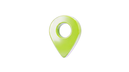 Green Location Pin Icon on White Background
