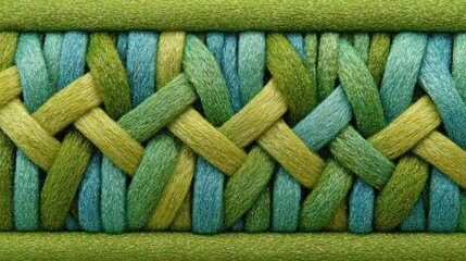 Closeup Woven Fabric Pattern With Multicolored Threads