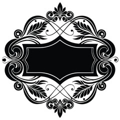Intricate black and white symmetrical decorative pattern, vintage, ornamental, elegant, vector