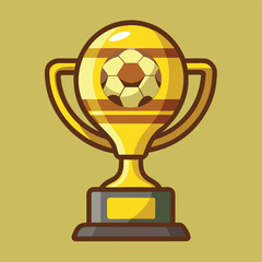 Gleaming golden trophy with a stylized laurel wreath, representing championship, victory, and top achievement