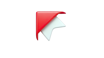 3D Bookmark Icon on White Background