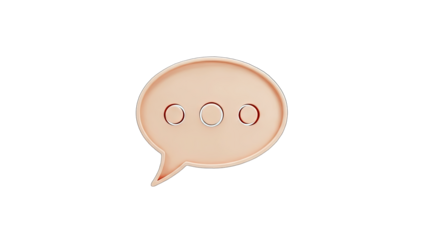 3D Chat Bubble Icon on White Background