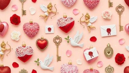 Valentines day composition 