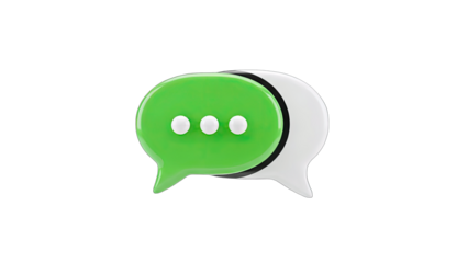 3D Chat Bubbles on White Background
