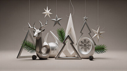 3d render of a christmas tree