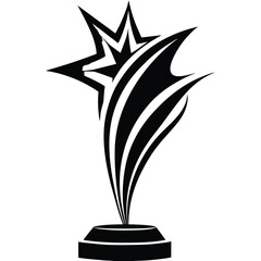 Elegant gleaming gold trophy standing proudly on a pedestal, symbol of victory, achievement, and success