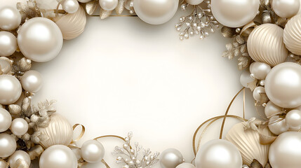 Luxurious elegant pearl background with seashell and coral. celebratory, beautiful frame with copy space for invitation