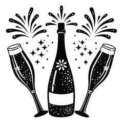 A celebratory image featuring a golden champagne bottle poised to pour, symbolizing luxury toasts and special moments.