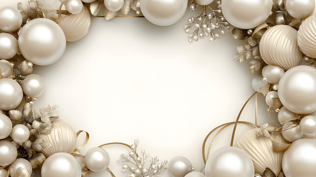 Luxurious elegant pearl background with seashell and coral. celebratory, beautiful frame with copy space for invitation