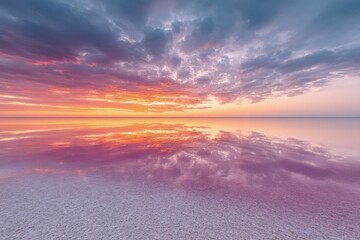 Pink Lake Sunrise Sunset Landscape