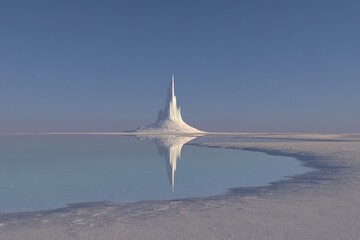 Ice Tower Reflection In Calm Water