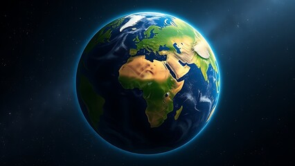 Earth globe floating in starry space, representing our planet's beauty and vastness.