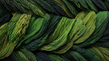 Abstract Green Leaves Pattern