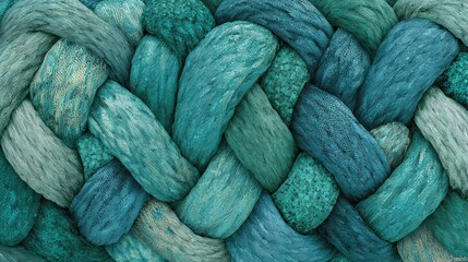 Intricate Woven Pattern In Teal And Blue Tones