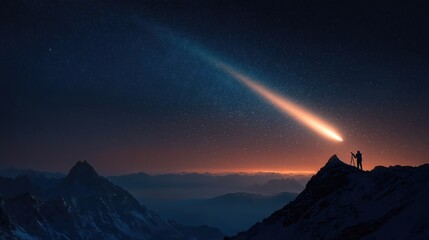 comet in the night sky
