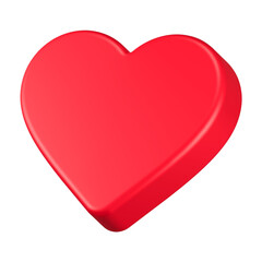  love heart 3d rendering icon red button