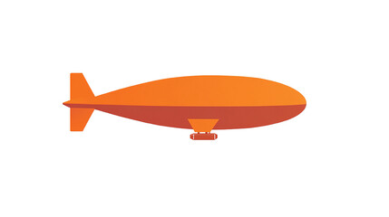 Vibrant orange airship illustration against black background for design projects