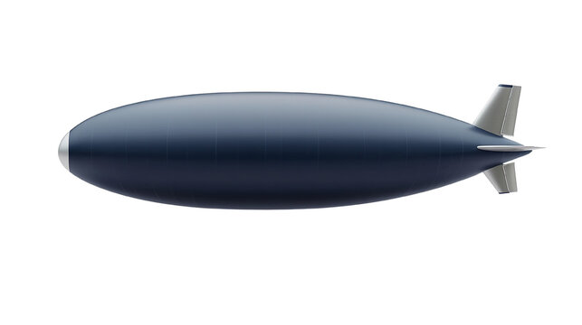 Isolated aerostat illustration showcases airship technology against black backdrop