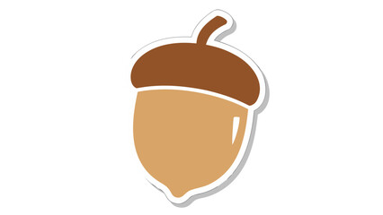 Stylized Acorn Icon - Simple Brown Nut Graphic