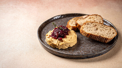 Chicken Liver Pate With Bread And Jam