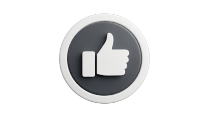 3D Like Button Icon on White Background