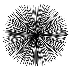 Naklejka premium Simple firework burst icon set with radial lines minimalist flat vector