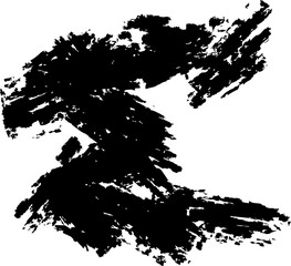 Abstract Brushstroke Shape Element