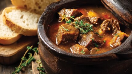 beef stew with potatoes and mushrooms