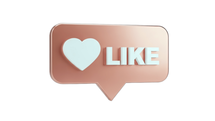 3D Like Icon with Heart - Social Media Concept