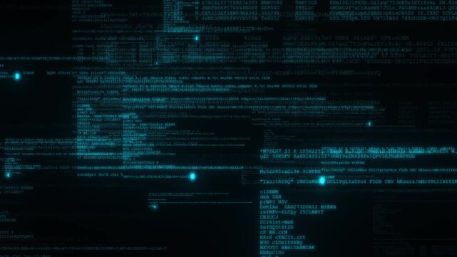 Blue Abstract Computer Data Matrix Background Loop